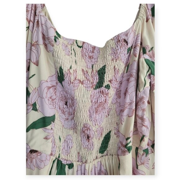Lost + Wander s/s lilac/green floral faux-wrap dress size S - Picture 6 of 11